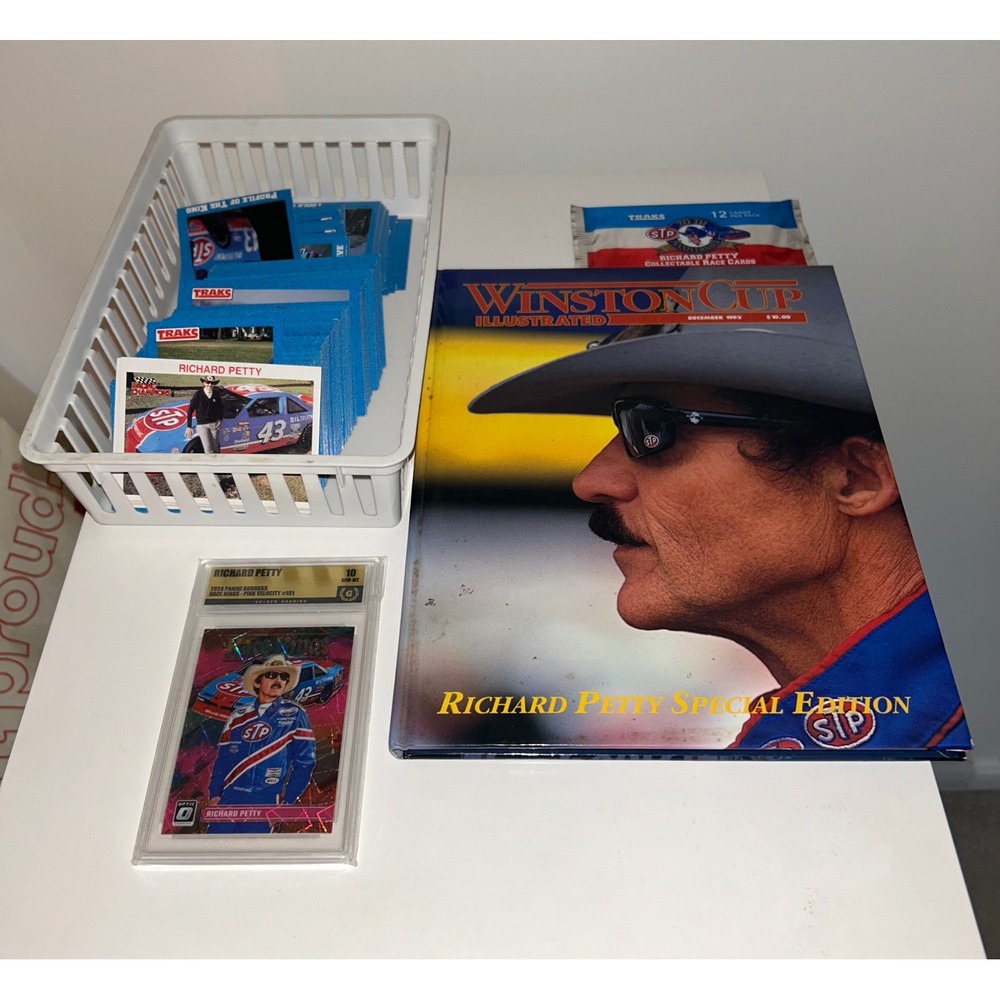 Richard Petty NASCAR 1992 Panini Pink Velocity Traks Cards